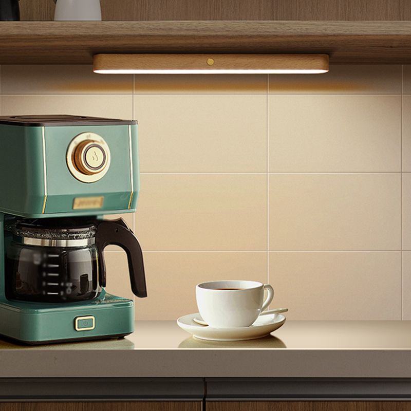 Simplicity Elongated Vanity Mirror Lights Wood Wall Light Fixtures for Bathroom