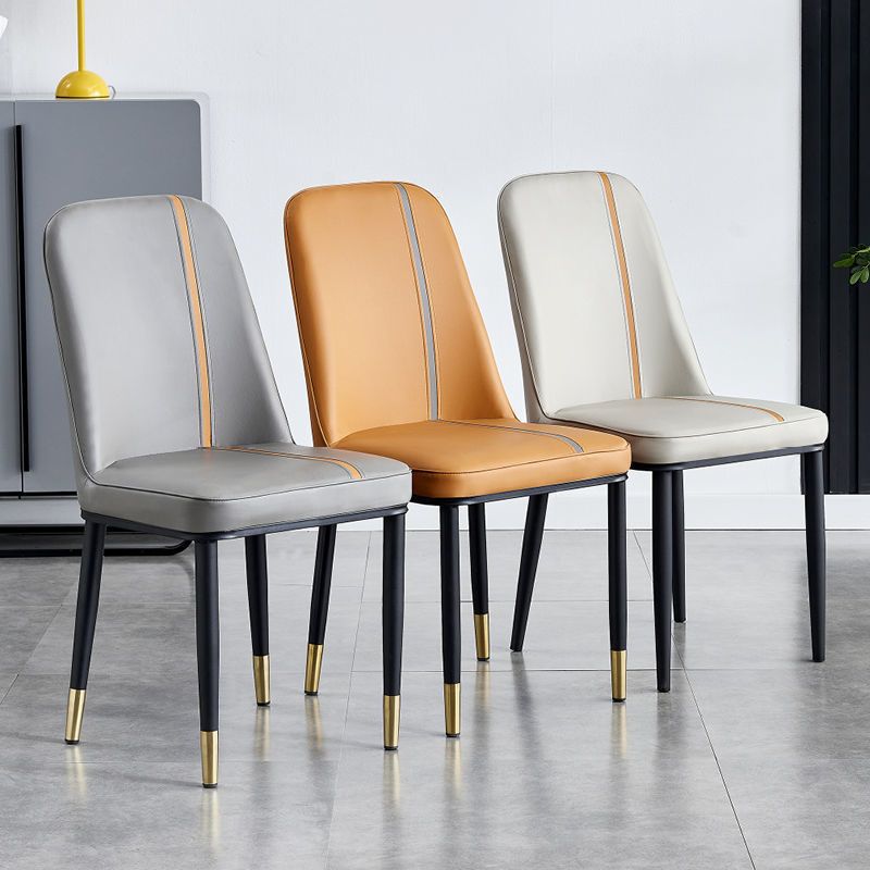 Faux Leather Dining Chairs Parsons Armless Dining Side Chair