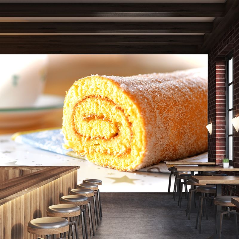 Tasty Dessert Mural Wallpaper Mildew Resistant Business Coffee Shop Wall Decor