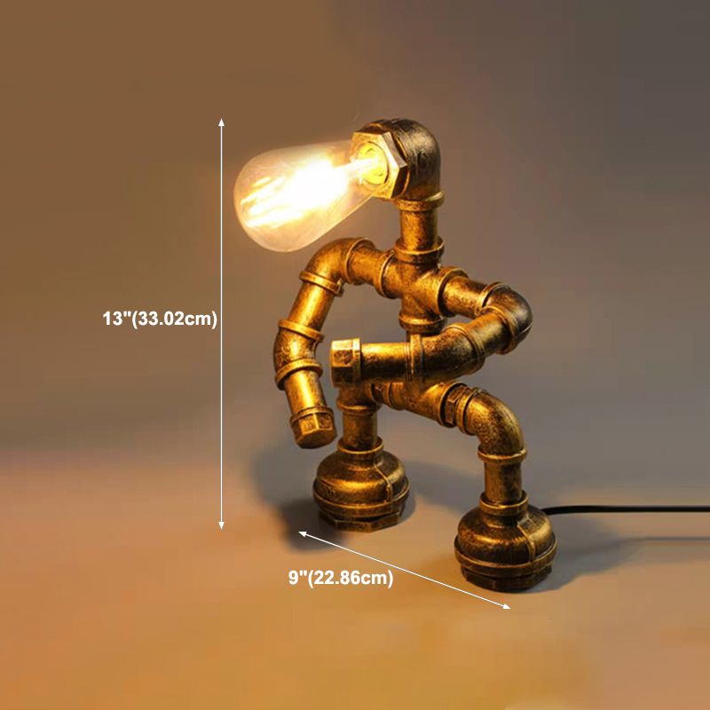 Industrial Style Unique Shape Table Lighting Metal 1 Light Table Lamp for Bedroom