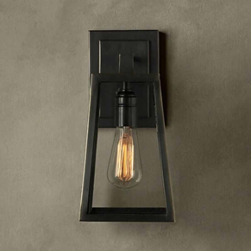Trapezoid Wall Mounted Light Fixture Wall Light Lamp Sconce Glass 1-Light Lighting Sconce in Black