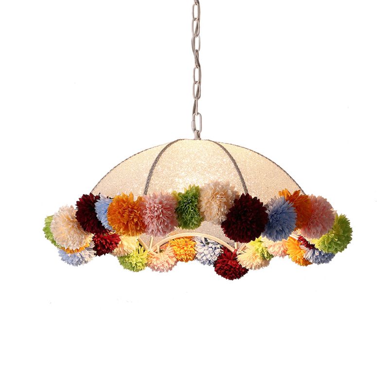 Floped Floped Flower colgante colgante 1 Bulbo Metal Metal Sughing Light in White