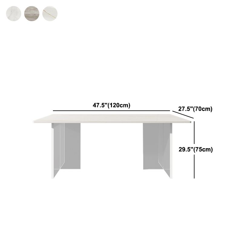 Rectangle Dinning Table with White Stone Modern Dining Table