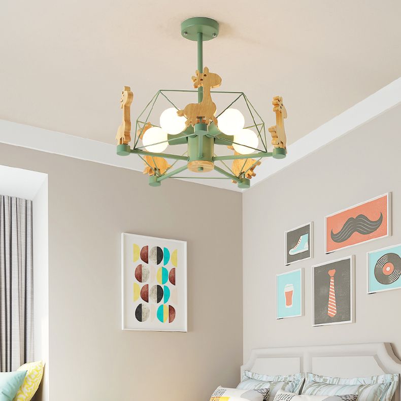 Nordic Style Macron Chandelier Metal 5 Head Pendant Lighting Fixtures for Bedroom