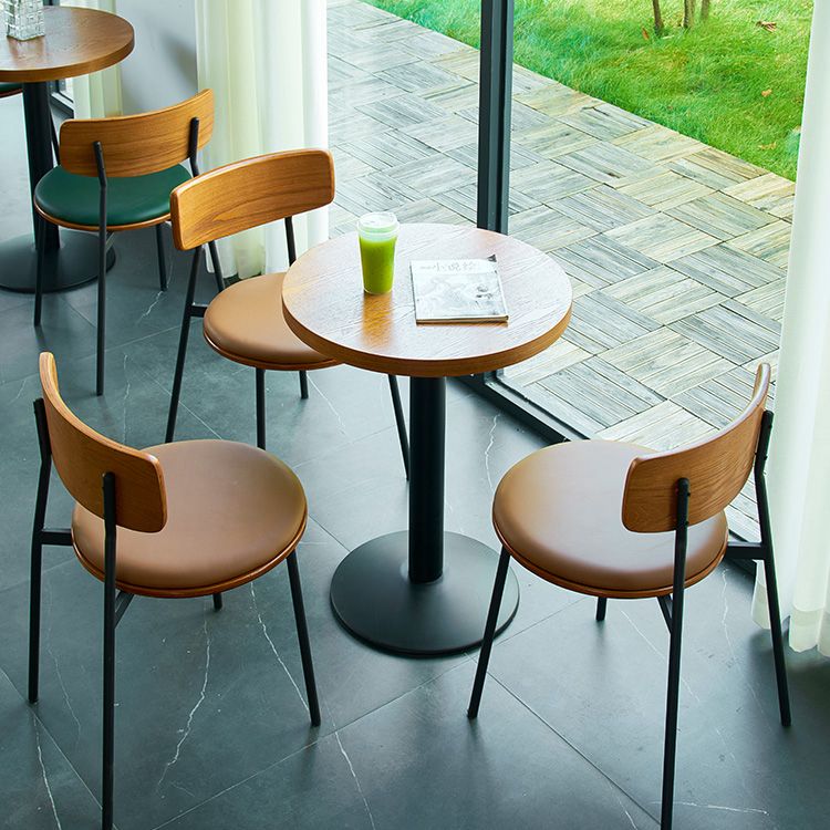 Industrial Style Brown Dining Table Wooden Table with Black Frame for Dining Room