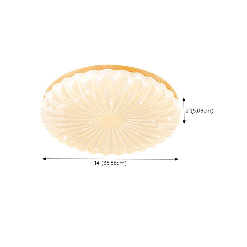 Modernism Beige Single Flush Mount Lighting Round LED Ceiling Light with Acrylic