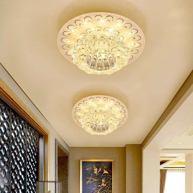 Blossom Flush Ceiling Light Contemporary Crystal Clear LED Flush Mount Lighting for Entryway