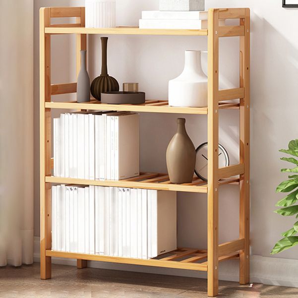 Etagere Bookcase Bamboo Open Back Shelf Bookcase for Study Room