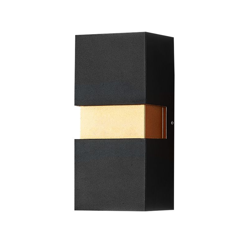 Luz de pared de aluminio de estilo moderno Cuboid 2 luces LED Pared Splock para al aire libre