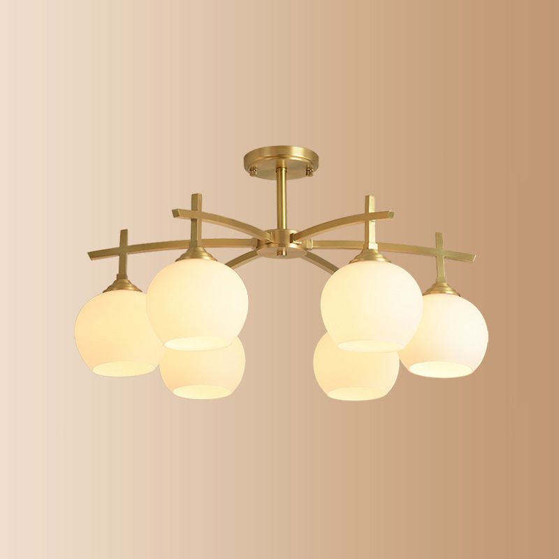 Modern Globe Ceiling Lighting Metal Multiple-Light Ceiling Mount Light Fixture