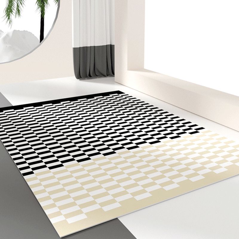 Multicolor Calming Indoor Rug Polyester Gingham Print Rug Easy Care Indoor Rug for Living Room