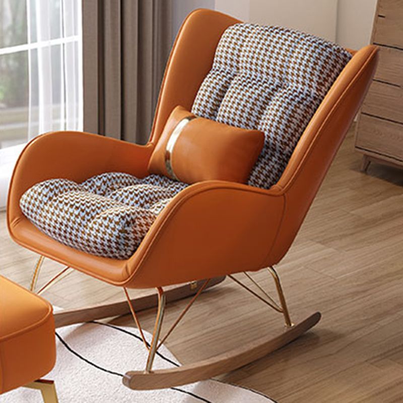 Modern Rocking Chair Pillow Detail Rocker Chair with Ottoman