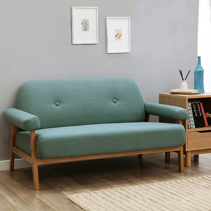 Cotton Blend Square Arm Sofa Tufted 27"W Modern Sofa for Living Room
