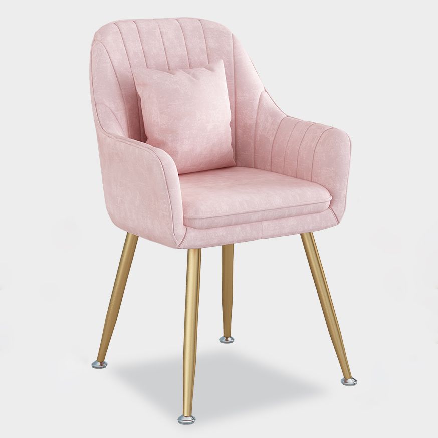 Scandinavian Style Metal Dining Chair Bedroom Solid Back Dining Arm Chairs