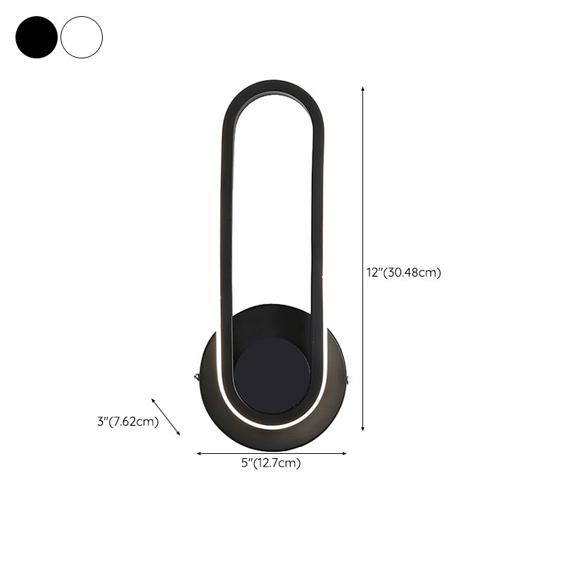 Modern Simple Aluminum Wall Light Ellipse Shape Rotatable Wall Lamp for Living Room