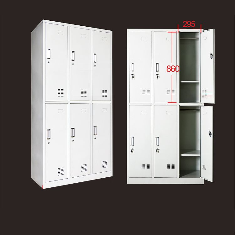 Gray Cabinet with Metal Door Modern Hinged Door Storage Cabinet for Home