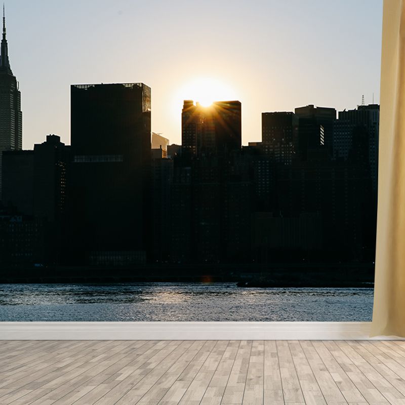 Whole City View Mural Wallpaper Water Resistant Wall Decor for Office Room