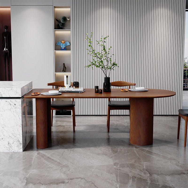 Free Form Pine Wood Table for Restaurant Modern Dining Table with 3 Legs