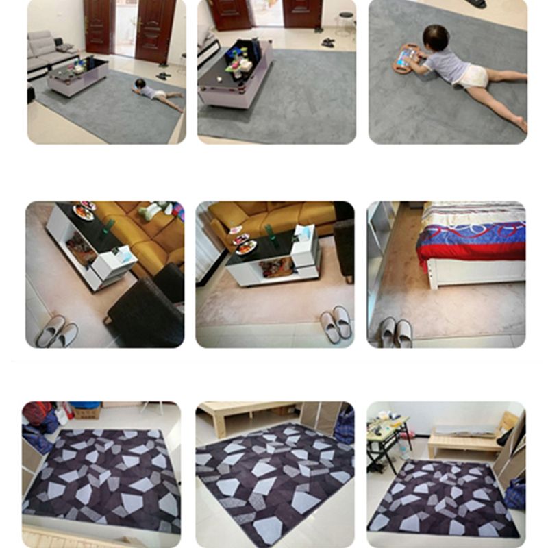 Tapis de couleur unie décontractée Synthétique multicolore Tapis de synthétique Multige