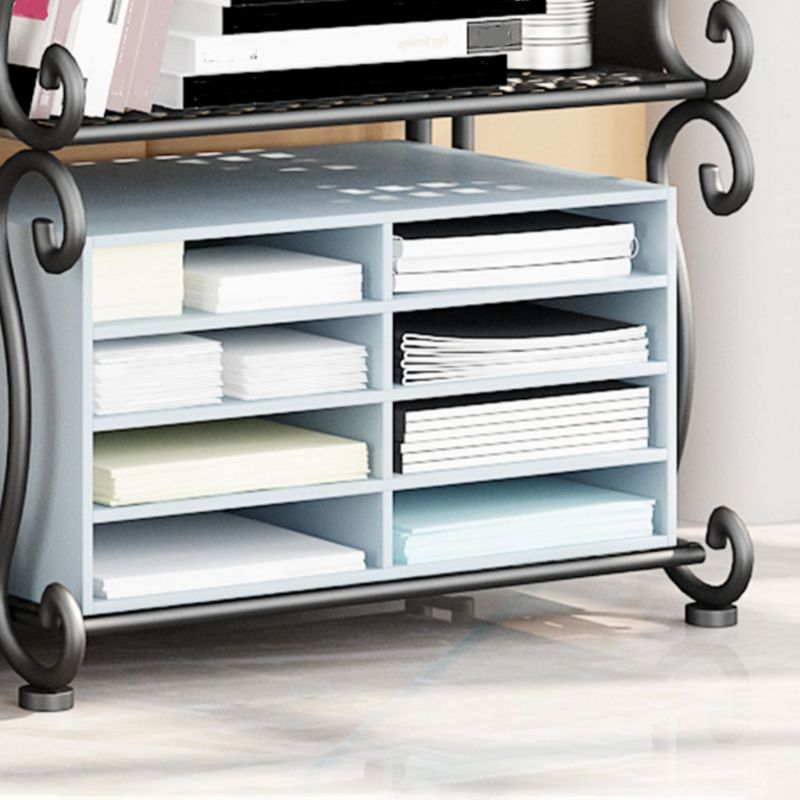 Standard Contemporary Bookcase Open Back Metal Bookshelf with Shelves