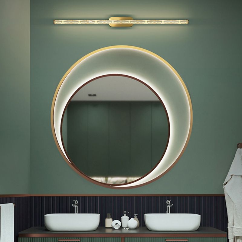 Golden/Black Single Contemporary Bathroom Vanity Light LED Metallic Bath Bar