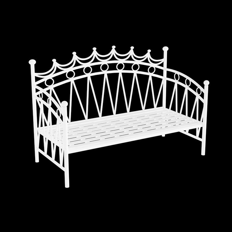 Glam Metal DayBed with Headboard 45.27" Tall Crown Themed Bed