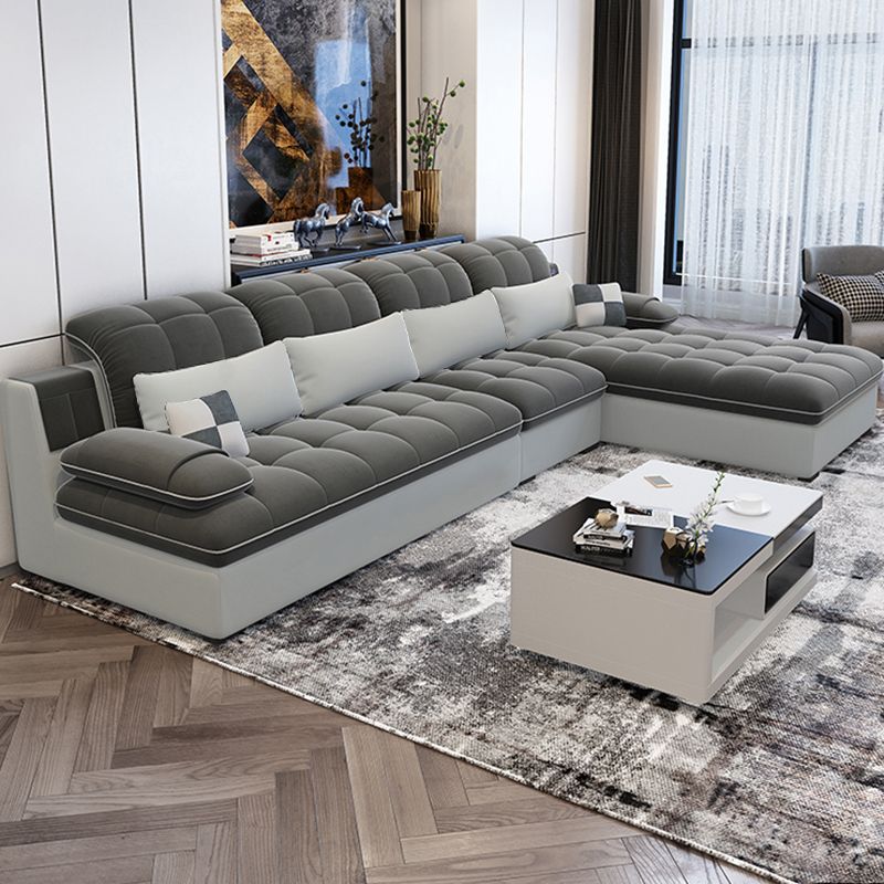 Pillow Top Arm L-Shape Right Hand Facing Sofa Furniture Sectionals