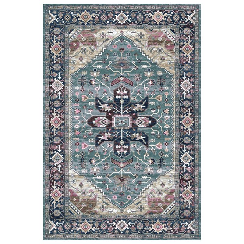 Shabby Chic Ethnic Printed Rug Color Mixed Polyester Area Carpet Stain Resistant Rug for Living Room