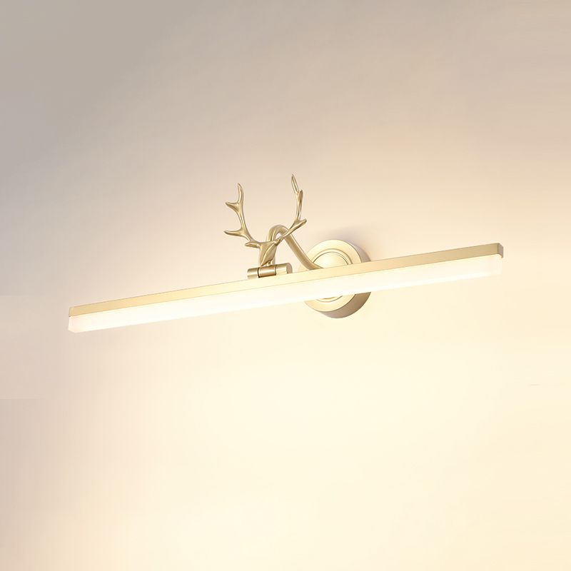 Luce vanità in stile moderno lineare 1 Metal 1 Luce Light Led Light per il bagno in oro