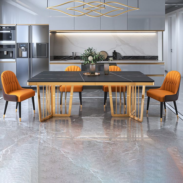 Glam Style Rectangle Table Set 1/2/5/7 Pieces Dining Set for Kitchen