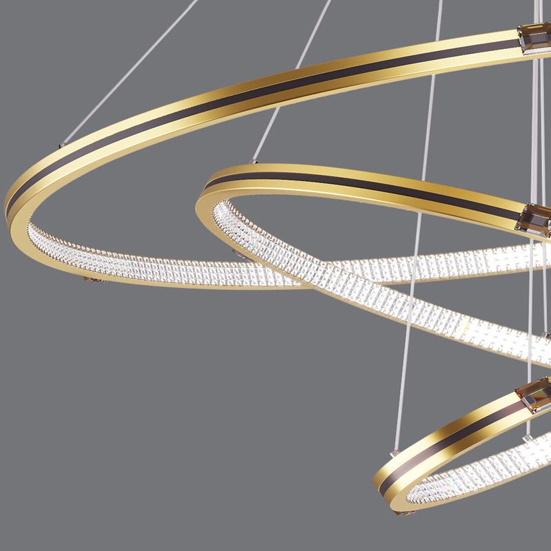 Lampada del lampadario moderno a ginnastica a anello di semplicità Lights Acrilico Ampiccamento a sospensione per il ristorante