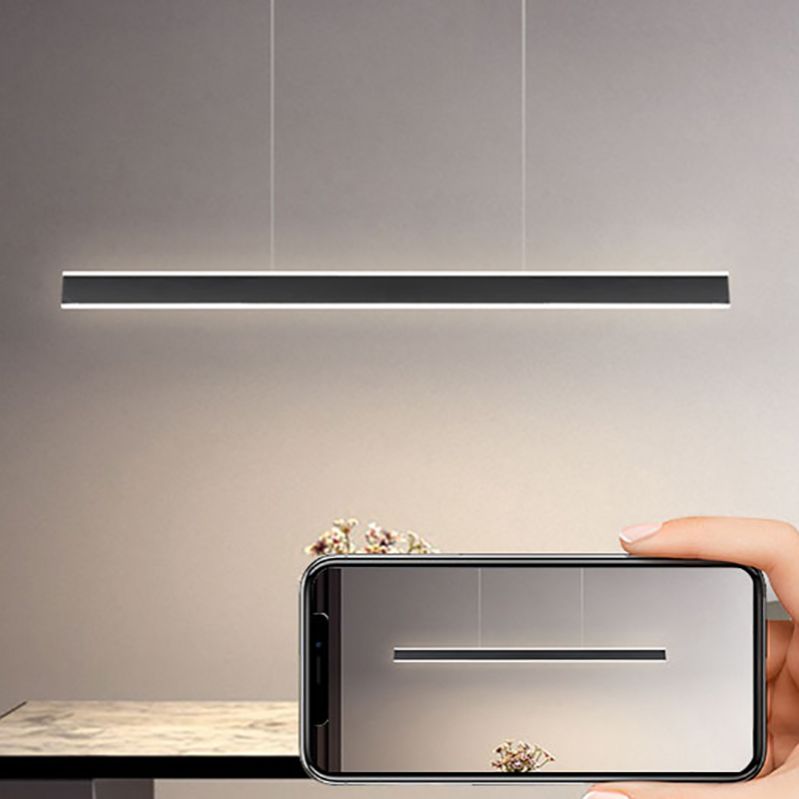 Simple LED Island Light Modern Style Linear Hanging Light for Dining Room