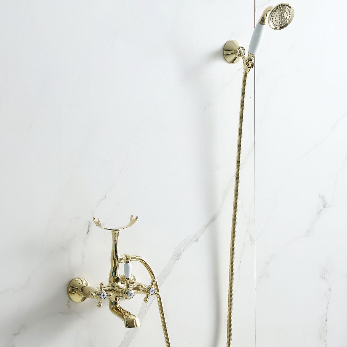Glam Retro Wall Mounted Metal Claw Foot Tub Faucet Trim Low Arc Claw Foot Tub Faucet