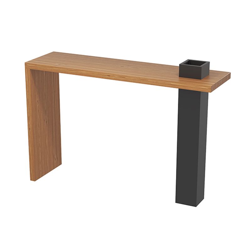 Contemporary Indoor Rectangle Bar Dining Table in Metal and Wood