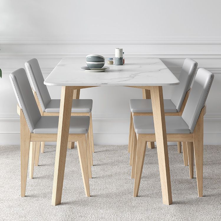 Modern Sintered Stone Top Dining Set Rectangle 1/2/5/6/7 Pieces Dining Table with Chairs