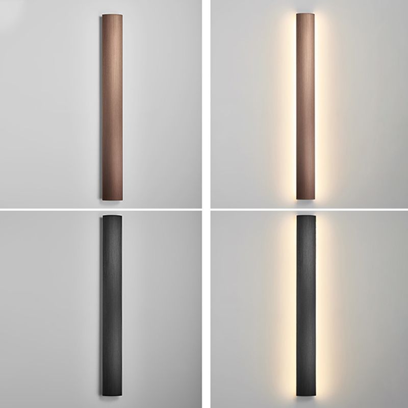 Metal Linear Shade Wall Sconce Modern Style 1-Light Wall Mount Lighting