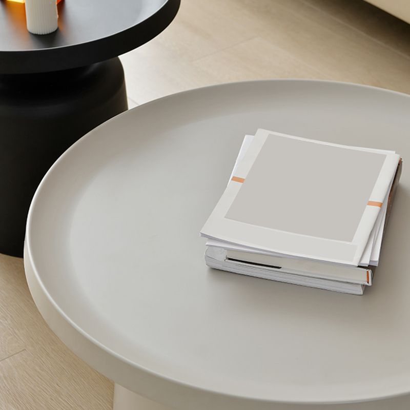 Black/White Pedestal Coffee Table Modern Marble Cocktail Table for Room