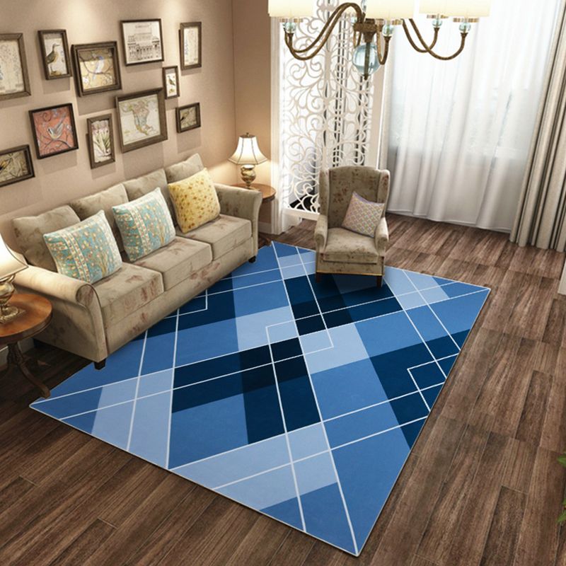 Nordic Geo Print Rug Multi Colored Polypropylene Area Carpet Anti-Slip Backing Pet Friendly Indoor Rug for Living Room