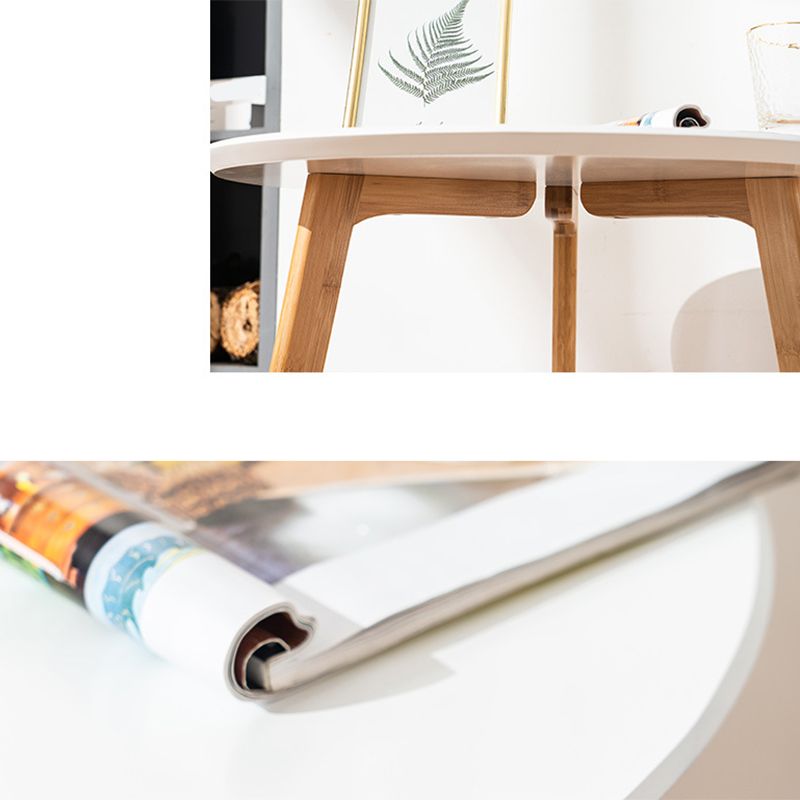 Contemporary End Table Wooden 3 Legs with Storage Double Tier Side Table