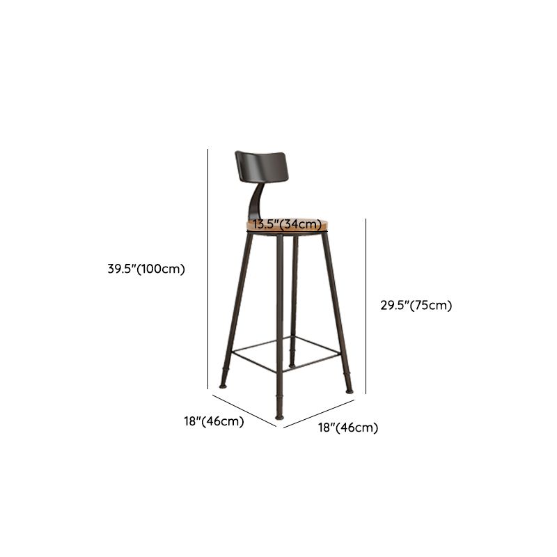 Contemporary Round Dining Stools Metal Barstools with Footrest