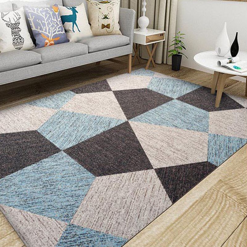 Brown Modern Rug Polyester Triangle Rug Washable Rug for Living Room