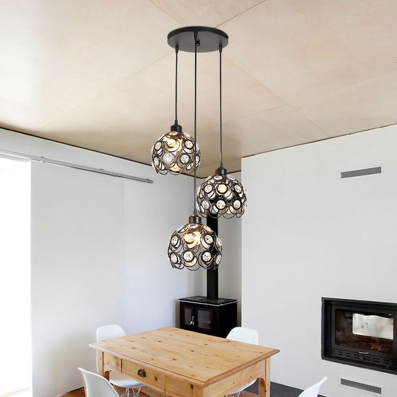 Sferische eetkamer hangende licht kristal moderne stijl pedant verlichtingsarmatuur