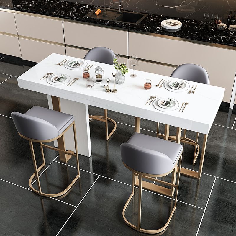 Glam 1/2/5 Pieces Sintered Stone Bar Table Set Rectangular Counter Set for Dining Room