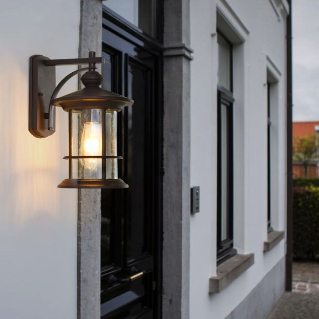 American Style Glass Wall Light Post-box Shape Wall Sconce for Outdoors