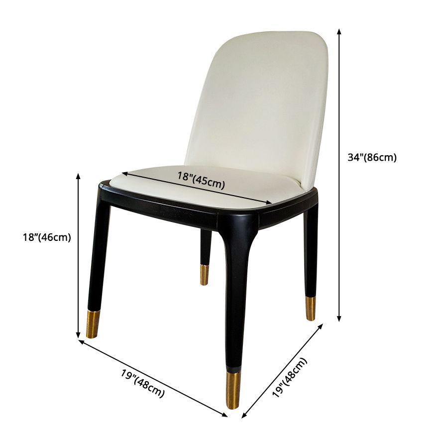 Industrial Style Solid Wood Dining Side Chair Leather Side Chair for Dining Room