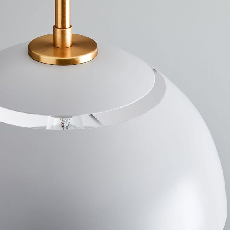 Macaron Domed Pendant Lamp Metal 1 Bulb Dining Room Suspension Light with Vent Design