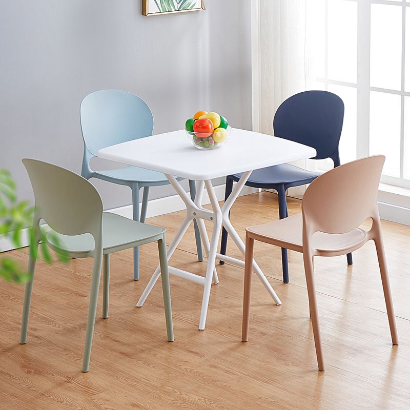 Modern Plastic Dining Room Chairs Open Back Dining Side Armless Chair for Restaurant