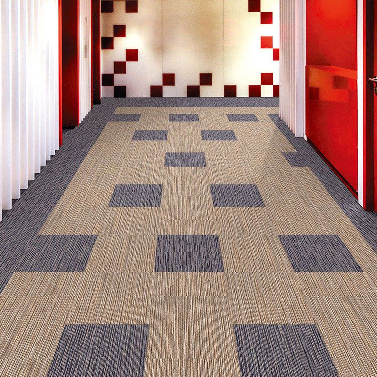 Carpet Tile Non-Skid Fade Resistant Geometry Self-Stick Carpet Tiles Bedroom