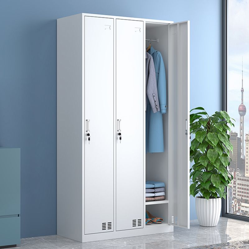 Modern Style Wardrobe White Colour Metal Wardrobe Closet With Doors