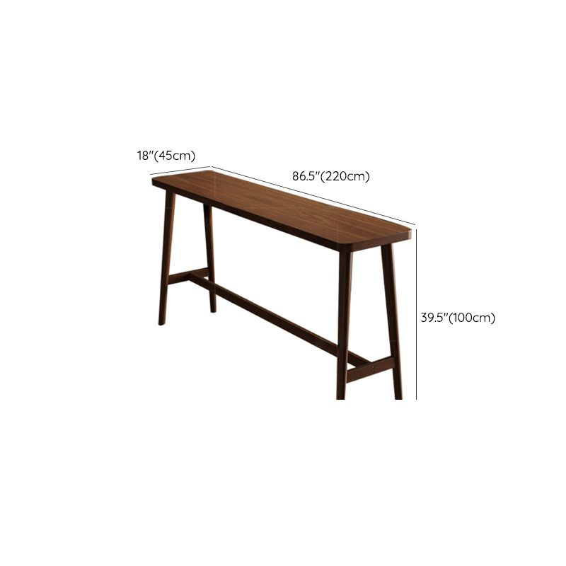 Rectangle Indoor Bar Dining Table Solid Wood Bar Stool Table